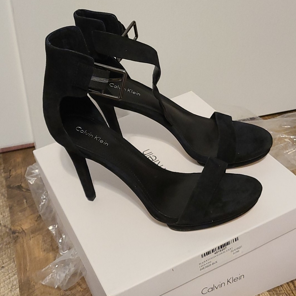 Calvin Klein Vivian Black Suede Heels